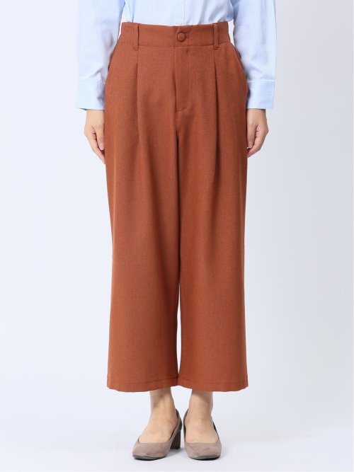 ツイードライク タックワイドパンツ