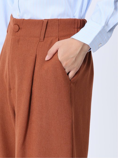 ツイードライク タックワイドパンツ