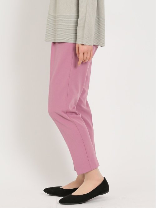 レーヨン混ストレッチ プルオンテーパードパンツ