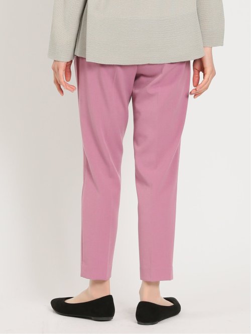 レーヨン混ストレッチ プルオンテーパードパンツ