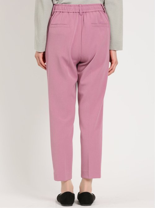 レーヨン混ストレッチ プルオンテーパードパンツ