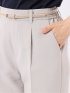 テーパード パンツ レディース 接触冷感 ベルト ワンタック 麻調 リネン風 スラリッチ