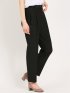 レーヨン混ストレッチ ベルト付きテーパードパンツ
