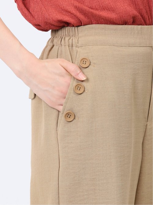 ボタン付き ワイドマリンパンツ