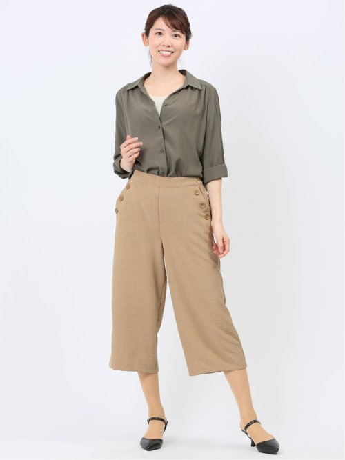 ボタン付き ワイドマリンパンツ