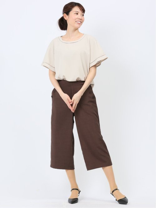 ボタン付き ワイドマリンパンツ