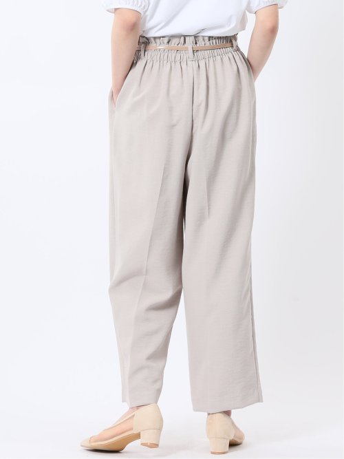 麻調合繊 ベルト付き ワイドパンツ（セットアップ可能）