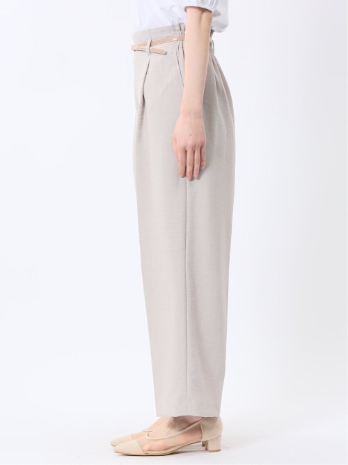 麻調合繊 ベルト付き ワイドパンツ（セットアップ可能）