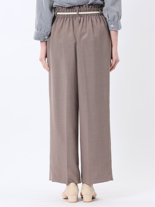麻調合繊 ベルト付き ワイドパンツ（セットアップ可能）