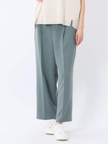 麻調合繊 ベルト付き ワイドパンツ（セットアップ可能）