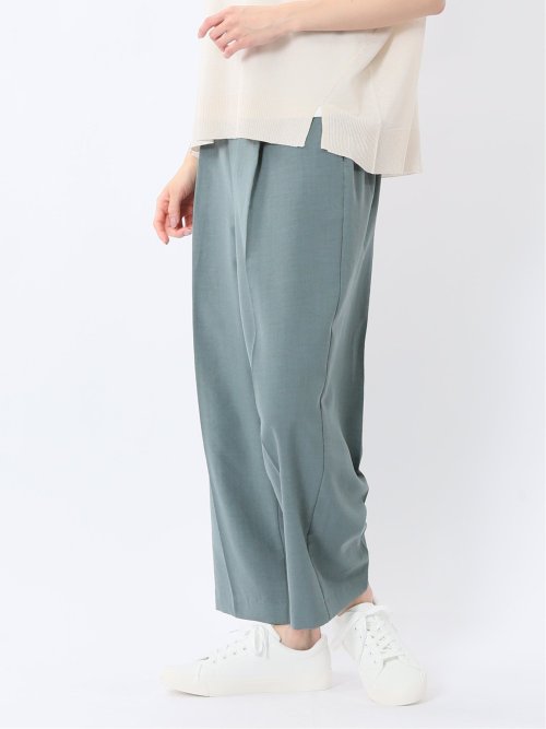 麻調合繊 ベルト付き ワイドパンツ（セットアップ可能）