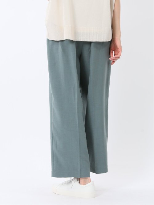 麻調合繊 ベルト付き ワイドパンツ（セットアップ可能）