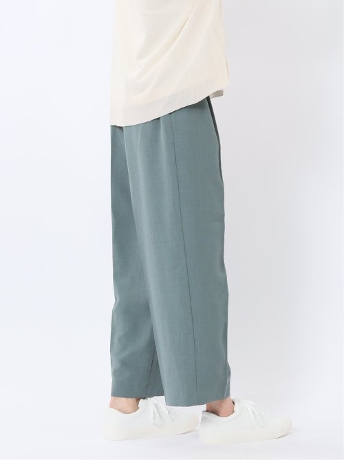 麻調合繊 ベルト付き ワイドパンツ（セットアップ可能）