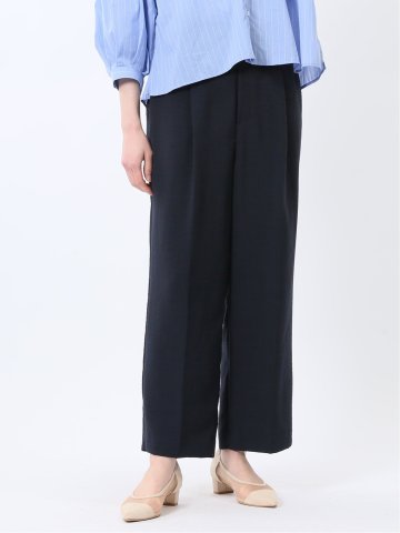 麻調合繊 ベルト付き ワイドパンツ（セットアップ可能）