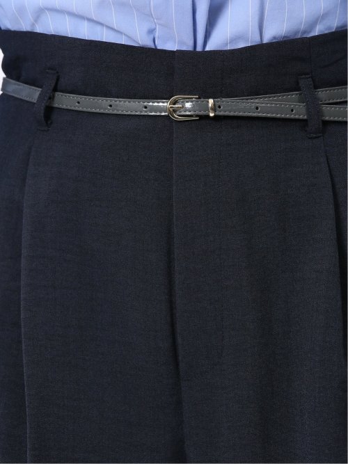 麻調合繊 ベルト付き ワイドパンツ（セットアップ可能）