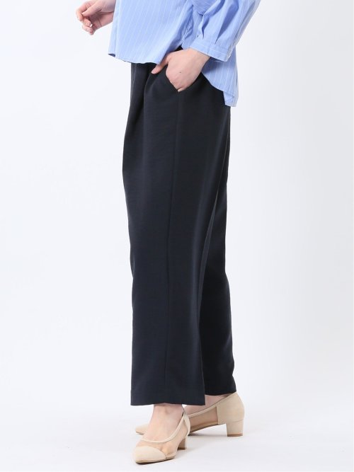 麻調合繊 ベルト付き ワイドパンツ（セットアップ可能）