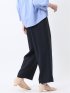 麻調合繊 ベルト付き ワイドパンツ（セットアップ可能）