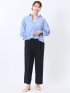 麻調合繊 ベルト付き ワイドパンツ（セットアップ可能）