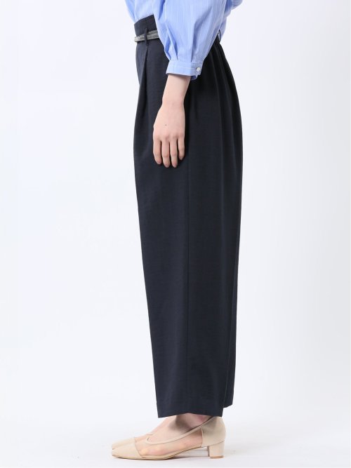 麻調合繊 ベルト付き ワイドパンツ（セットアップ可能）