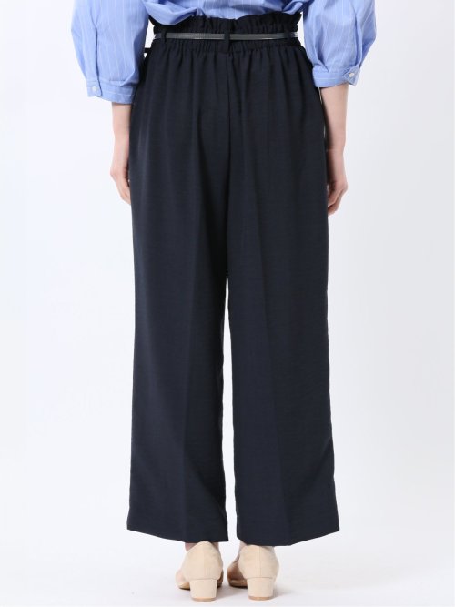 麻調合繊 ベルト付き ワイドパンツ（セットアップ可能）