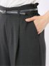 ワイド パンツ レディース 接触冷感 ベルト ワンタック 麻調 リネン風 スラリッチ