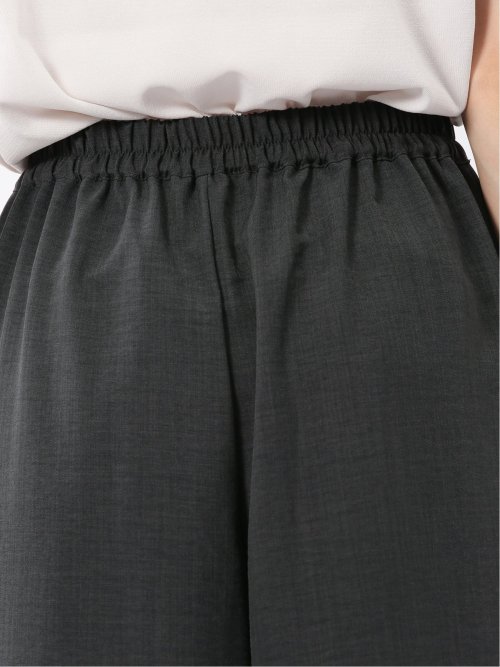 麻調合繊 ボタン付き クロップドパンツ(セットアップ可能)