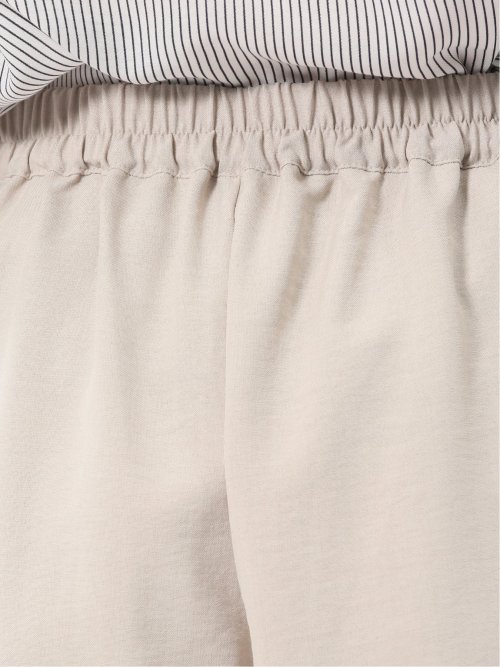 麻調合繊 ボタン付き クロップドパンツ(セットアップ可能)