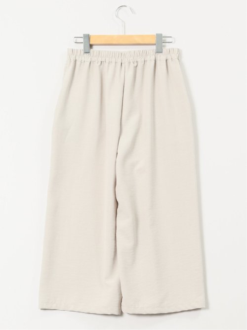 麻調合繊 ボタン付き クロップドパンツ(セットアップ可能)