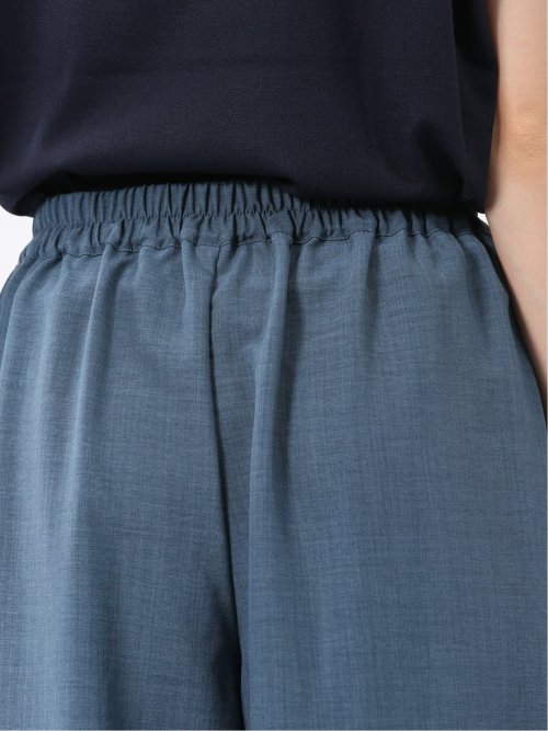 麻調合繊 ボタン付き クロップドパンツ(セットアップ可能)