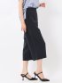 麻調合繊 ボタン付き クロップドパンツ(セットアップ可能)