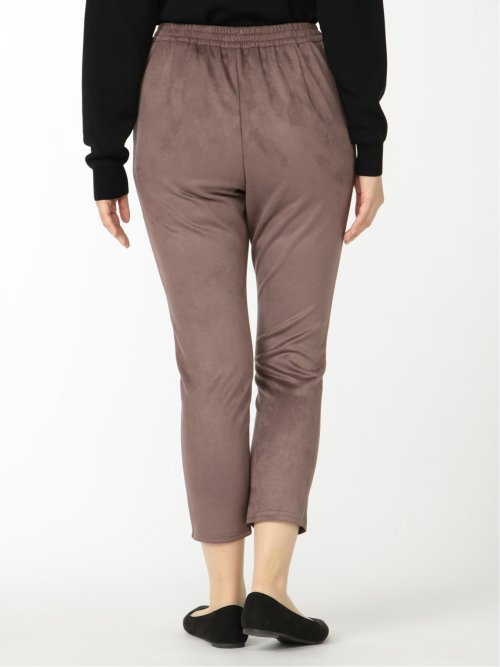 ストレッチ フェイクスエード ドロストパンツ