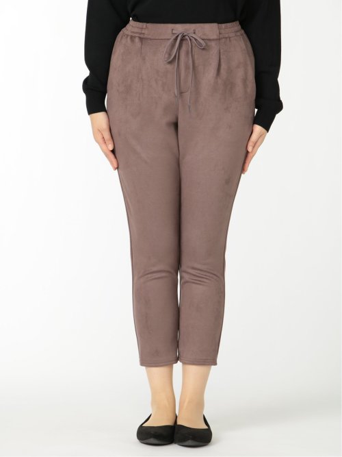 ストレッチ フェイクスエード ドロストパンツ