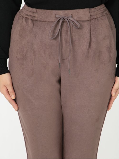 ストレッチ フェイクスエード ドロストパンツ