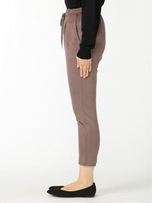 ストレッチ フェイクスエード ドロストパンツ