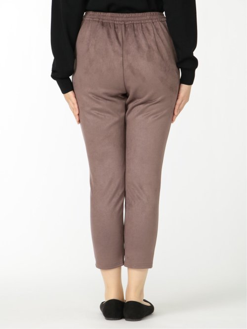 ストレッチ フェイクスエード ドロストパンツ