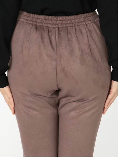 ストレッチ フェイクスエード ドロストパンツ