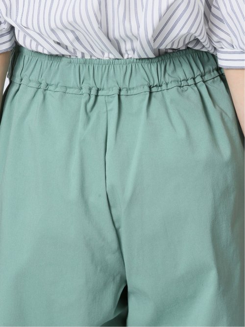 ストレッチ ボタン付き ワイドパンツ