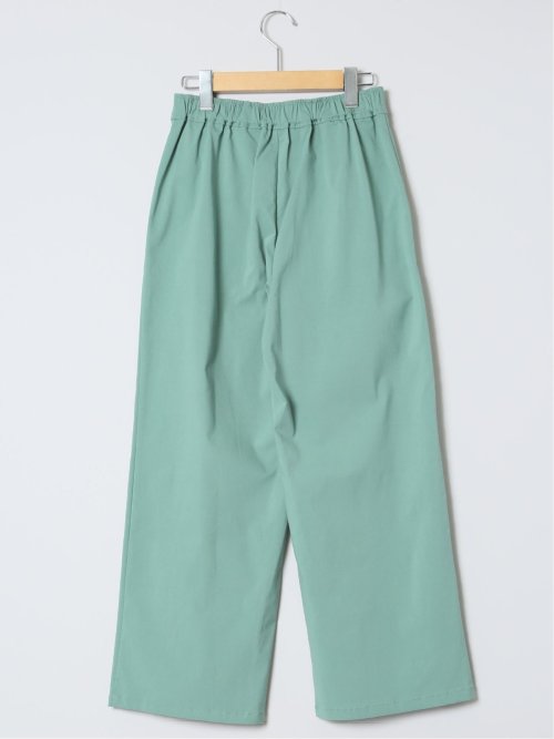 ストレッチ ボタン付き ワイドパンツ