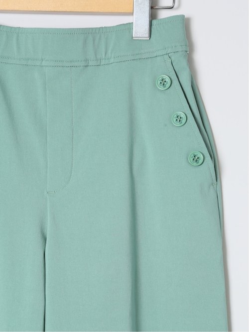 ストレッチ ボタン付き ワイドパンツ