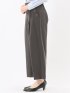ストレッチ ボタン付き ワンタック ワイドパンツ