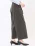 ストレッチ ボタン付き ワンタック ワイドパンツ