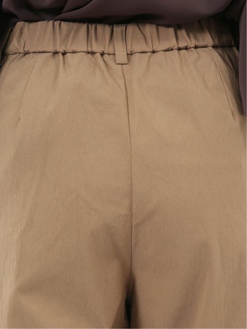 ストレッチ ボタン付き ワンタック ワイドパンツ