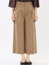 ストレッチ ボタン付き ワンタック ワイドパンツ