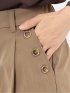 ストレッチ ボタン付き ワンタック ワイドパンツ
