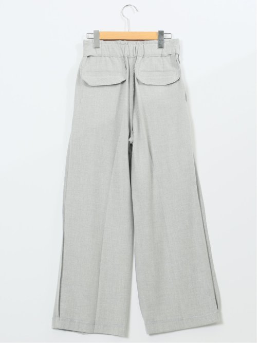 ストレッチ 両面起毛 ツータック ワイドパンツ