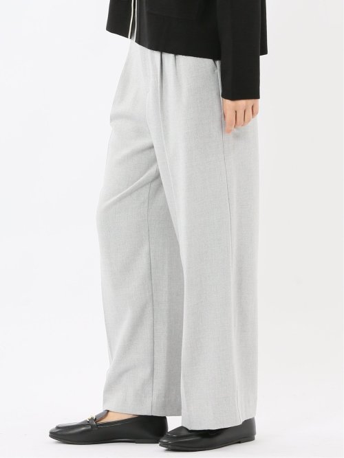 ストレッチ 両面起毛 ツータック ワイドパンツ