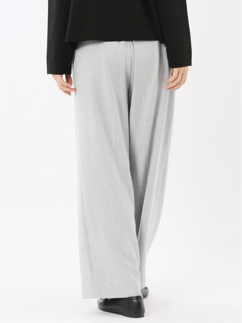 ストレッチ 両面起毛 ツータック ワイドパンツ