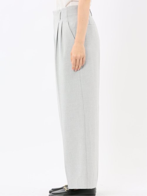 ストレッチ 両面起毛 ツータック ワイドパンツ