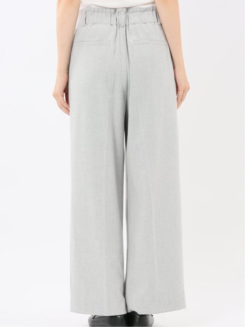 ストレッチ 両面起毛 ツータック ワイドパンツ