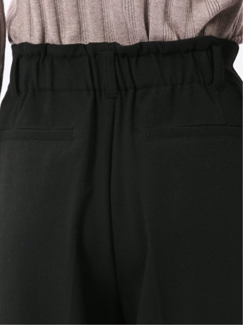 ストレッチ 両面起毛 ツータック ワイドパンツ